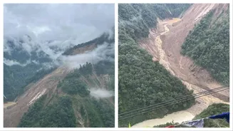 Watch: Massive landslide hits Sikkim, Teesta River partially blocked