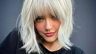 Choppy fringes on straight medium hair: Styles to try