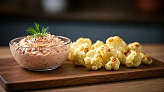 Deliciously Creamy Salmon Spread & Crunchy Cauliflower Dippers: A Healthy Snack Solution