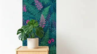 Add Immediate Personality To Rental Walls With Botanical Print Wallpapers