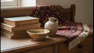 Use Books, Textiles And Ceramics To Build Layers Without Buying A Set