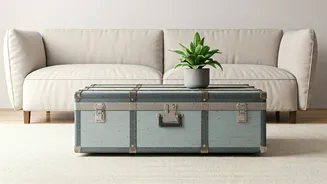 Upcycle Weathered Vintage Trunks Into Chic Minimal Living Room Tables