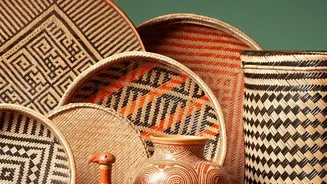 How To Mix Wood Ceramic And Woven Baskets For Rich Textured Room Aesthetics