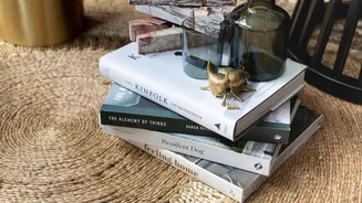 Stacked books can magically transform your side table