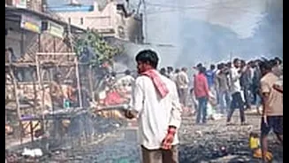 Fire Engulfs Festive Market in Dhar District