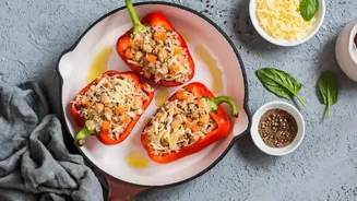Stuffed Peppers with a Chickpea and Artichoke Filling: Chickpeas And Artichokes