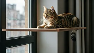 Window Perches Provide Interior Playgrounds For Bored Apartment Cats