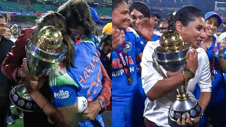 WATCH: Tearful Jhulan Goswami, Mithali Raj lift World Cup trophy after India’s memorable triumph