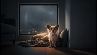 Why expert guidance emphasizes gentle reassurance for terrified apartment pets during storms