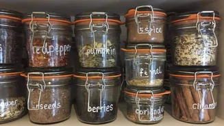 Keep your kitchen organized with glass jars
