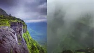 Nature’s Spectacle: Reverse Waterfall Phenomenon Amazes Visitors At Naneghat In Maharashtra