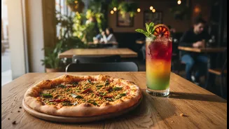 How urban cafes pair artisanal mocktails with spicy podi on pizza items