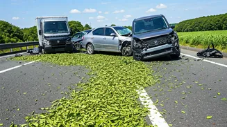 Tea Leaves Spill & Multi-Vehicle Crash in Japan: One Fatality