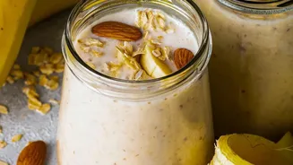 Banana and Yoghurt Blend Into a Fast Breakfast Smoothie