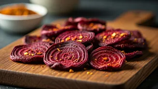 Swap Processed Junk For Baked Beetroot Chips Dusted In Masala