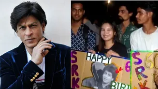 Shah Rukh Khan Celebrates 60th Birthday: Fans Assemble in Droves Outside Mannat, Police Enforces Crowd Control Measures