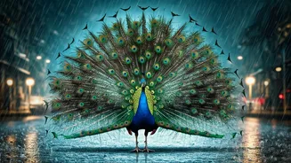 Peacocks Make Mumbai's Monsoon Look Cinematic
