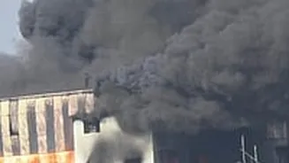 Indore News: Massive Fire Engulfs Chocolate Factory; Blaze Rages Late Into Night