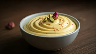 Traditional Dessert Feeds Dominated By Sweet Creamy Saffron Shrikhand
