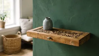 Add character to shelves with vintage decor