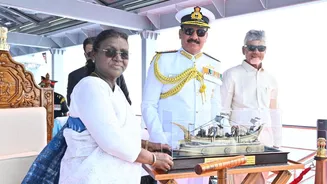 President Droupadi Murmu witnesses International Fleet Review at Visakhapatnam