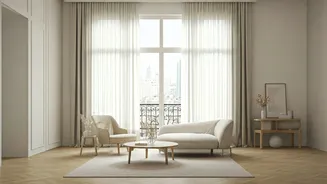 Style Minimalist Living Rooms Using Light Breathable Cotton Curtains