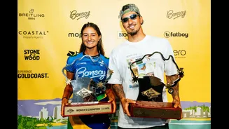 Gabriel Medina e Luana Silva conquistam a Tríplice Coroa Australiana