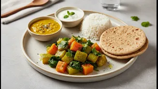 Build A Balanced Shravan Plate With Fresh Vegetables Lentils And Everyday Staples