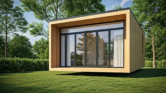 Chic Tiny House Escape: Floor-to-Ceiling Windows Under $16K on Amazon!