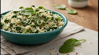 Green Spinach Pulao Balances Earthy Leaves With Fragrant Long-Grain Rice