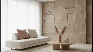 Sandstone and Dusty Rose Add Colour Without Overpowering Neutral Décor