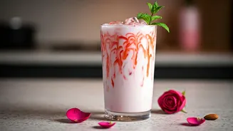 Forget Toxic Soda: Drink Chilled Rose Syrup Almond Milk