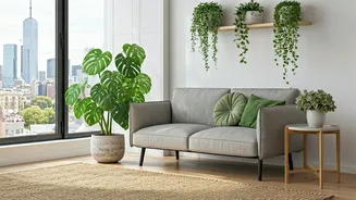 Earthy Green Accents Bring Raw Nature Into Urban Concrete Jungle
