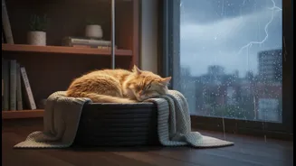 Why dark apartment corners help pets manage intense monsoon noise anxiety triggers
