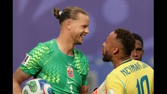 What happened between Norway goalie & Neymar?