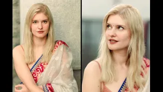 ‘National Crush’: German Woman In Saree Sets Social Media Abuzz After Photos Go Viral, Wins Hearts
