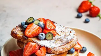Thick Sourdough Slices Hold Up Well in Custardy French Toast