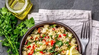 Elevate Simple Grains By Tossing Quinoa Vegetables With Lemon Juice And Olive Oil