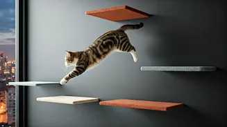 Soft Stepping Shelves Redefine Indoor High Rise Living For Cats