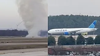 United Airlines Flight Bound For Tokyo Returns To Dulles After Engine Failure Sparks Brush Fire Near Runway |VIDEO