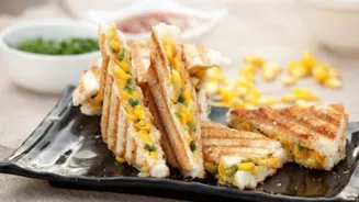 Quick and tasty: Bell pepper and corn sandwiches