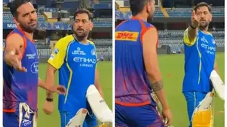 MS Dhoni and Deepak Chahar reunite, sharing  fun banter on camera