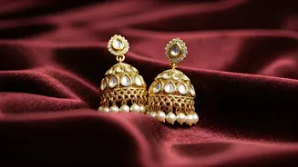 Sparkling Gold: Unveiling Kundan Jhumkas