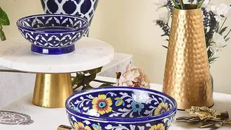 How to use blue pottery in home decor