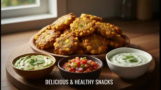 Healthy-Inspired Dips Meet Crispy Corn Pakoras