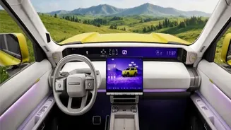 Novo Freelander 8, da JLR com a Chery, mostra cabine com tela de 46 polegadas
