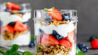 Berries And Yoghurt Adds Important Context To Quick Berry Parfait With Fruit And Yoghurt