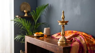 Navratri & Dussehra Home Styling: Smart Budget Ideas With Brass Lamps And Weaves