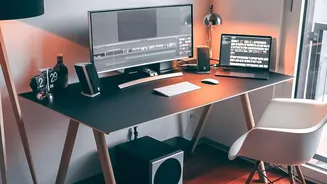 Aesthetic Workstation Upgrades: Wooden Organizers And Soft Lighting Build Cozy Productive Spaces