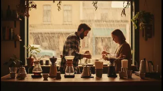 How rainy season gatherings at coffee brewing workshops foster community among millennials